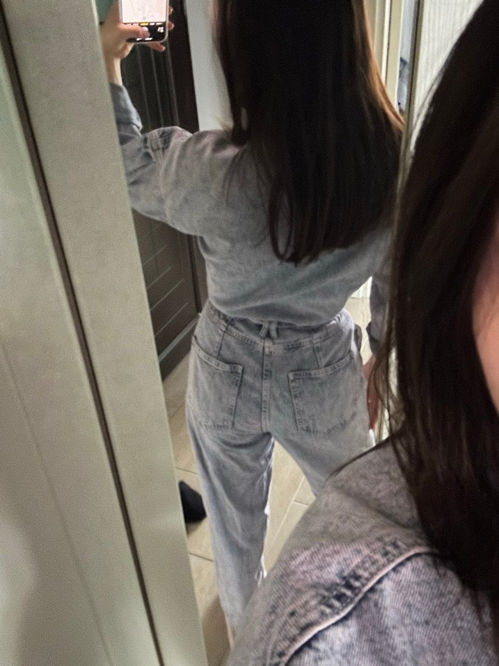 Lila Denim Kemerli Kadın Tulum - Görsel 4