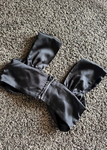 Saten Siyah Straplez Bustiyer - Görsel 6