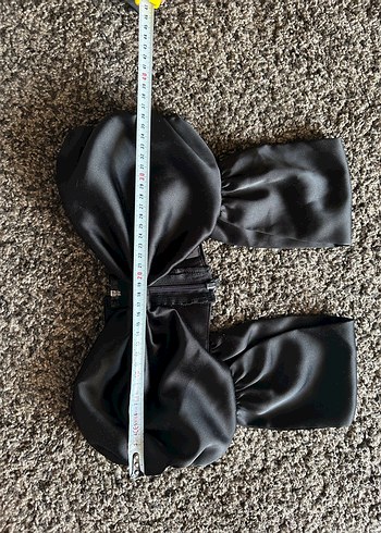 Saten Siyah Straplez Bustiyer - Görsel 3