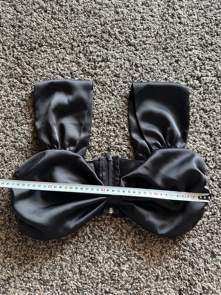 Saten Siyah Straplez Bustiyer - Görsel 4