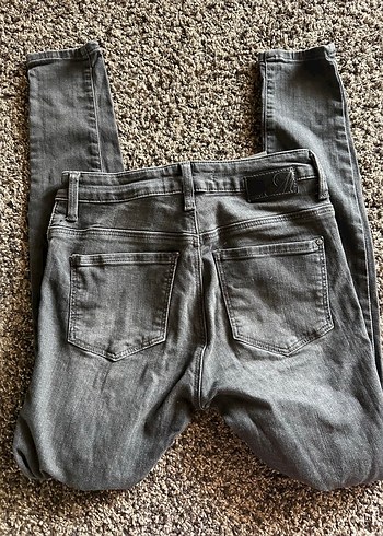 Gri Dar Kesim Midi Kadın Kot Pantolon - Görsel 3