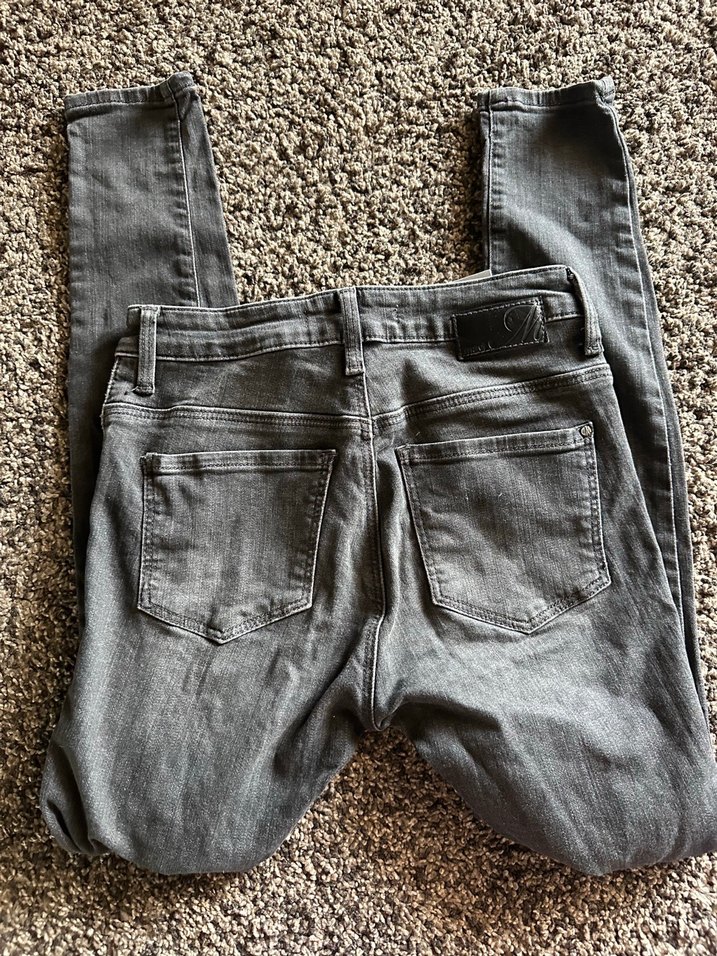 Gri Dar Kesim Midi Kadın Kot Pantolon - Görsel 3