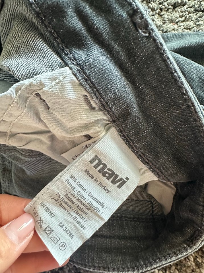 Gri Dar Kesim Midi Kadın Kot Pantolon - Görsel 5