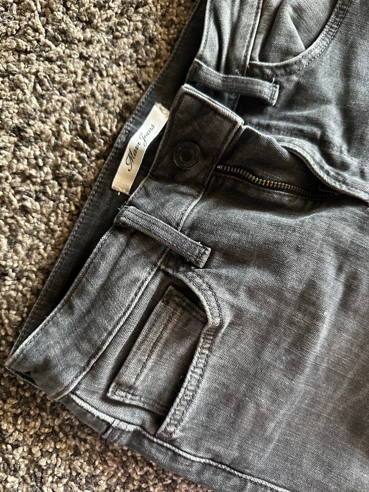 Gri Dar Kesim Midi Kadın Kot Pantolon - Görsel 2