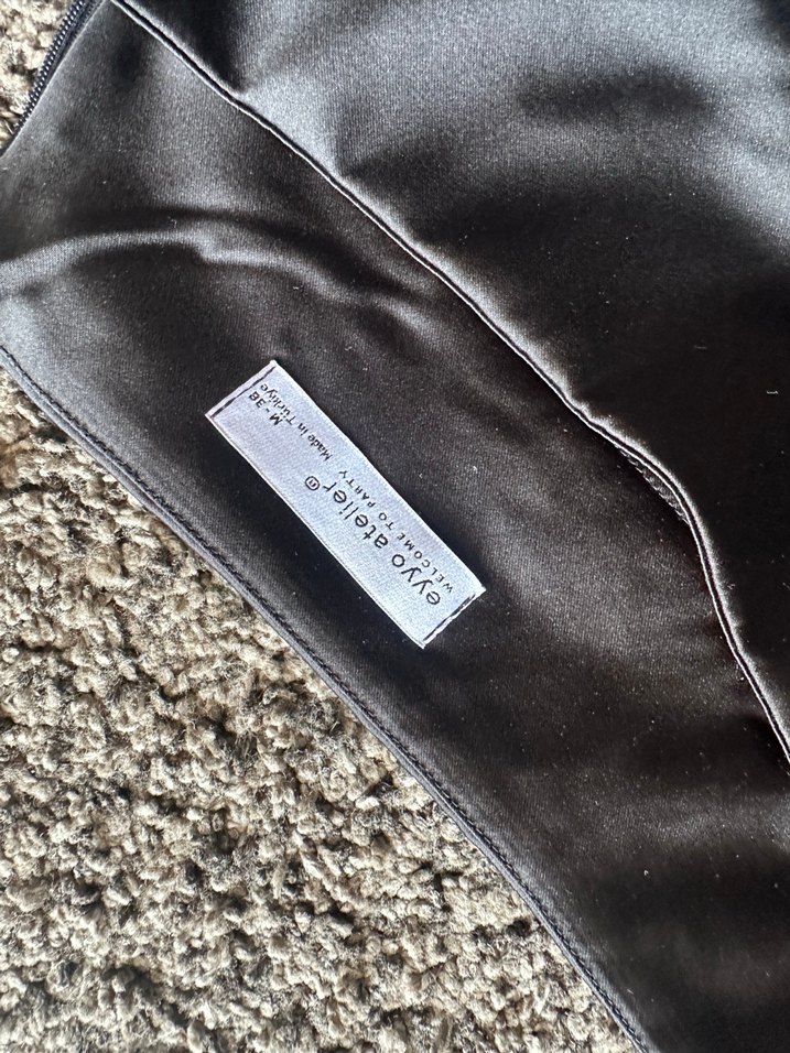 Saten Siyah Bol Kesim Midi Kadın Pantolon - Görsel 3