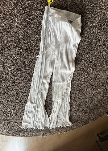 Gri Pilili Kadın Keten Pantolon - Görsel 6