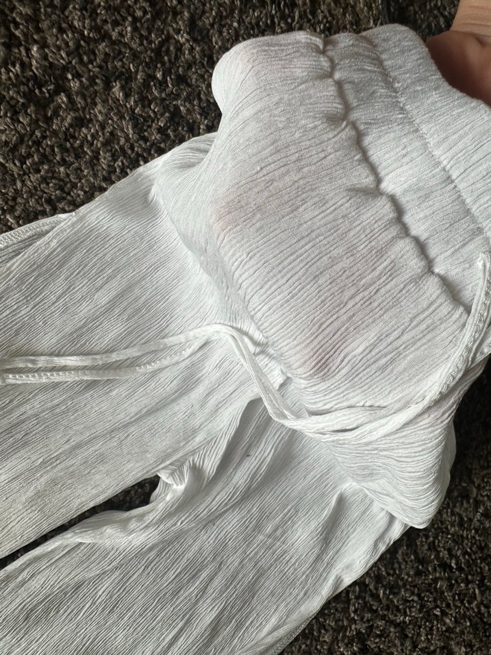 Gri Pilili Kadın Keten Pantolon - Görsel 3