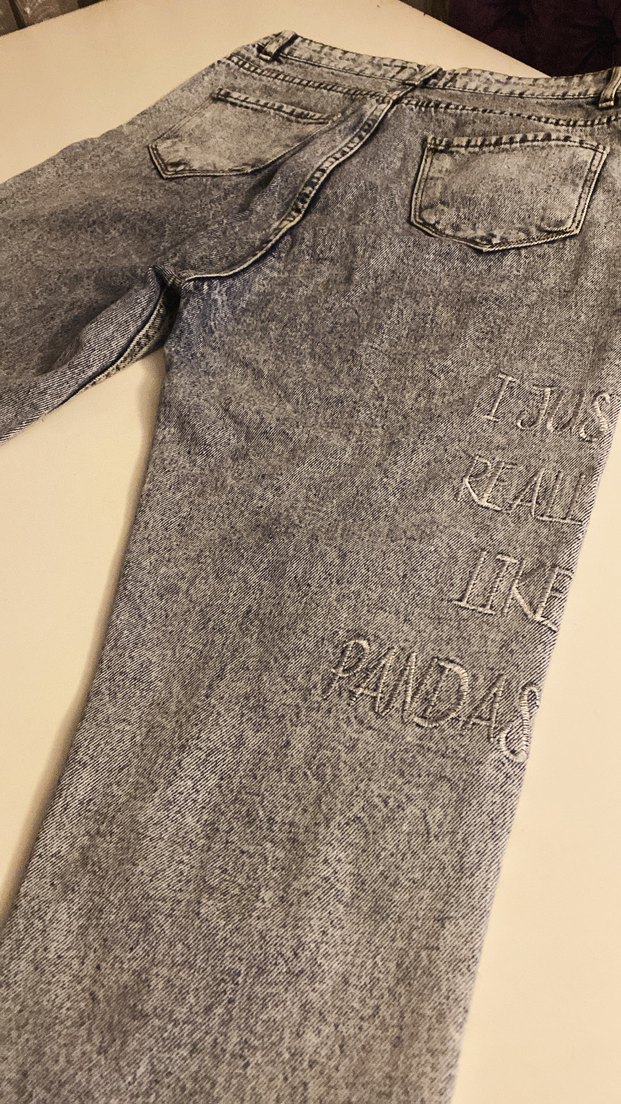 Panda İşleme detaylı tasarım Mom Jeans - Görsel 4