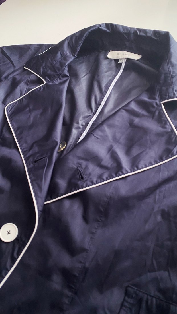 Düğmeli Mavi KadınYağmurluk - Görsel 4