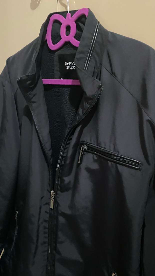 Defacto Erkek Siyah Fermuarlı Sokak Stili Ceket - Görsel 3