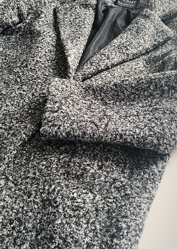 Gri Kadın Yün Midi Kaban - Görsel 3
