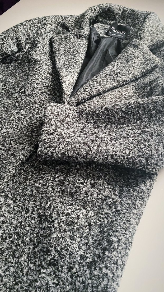 Gri Kadın Yün Midi Kaban - Görsel 3