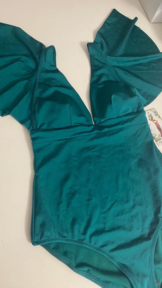 Turkuaz Drapeli tasarım model Kadın Mayo - Görsel 5