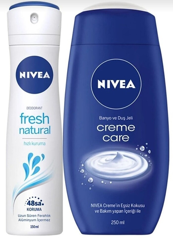 Nivea Fresh Natural Kadın Deodorant Sprey 150 ml + Creme Çare Du - Görsel 2