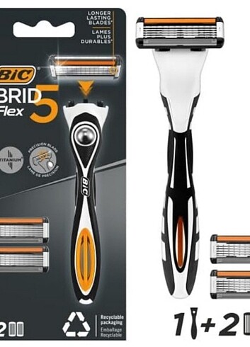 BIC Hybrid 5 Flex Erkek Tıraş Bıçağı 1 Sap ve 2 Yedek Başlık (5  - Görsel 2