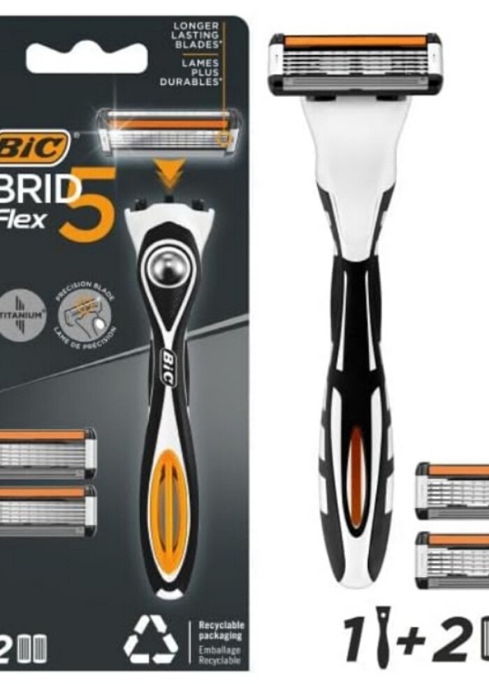 BIC Hybrid 5 Flex Erkek Tıraş Bıçağı 1 Sap ve 2 Yedek Başlık (5  - Görsel 2
