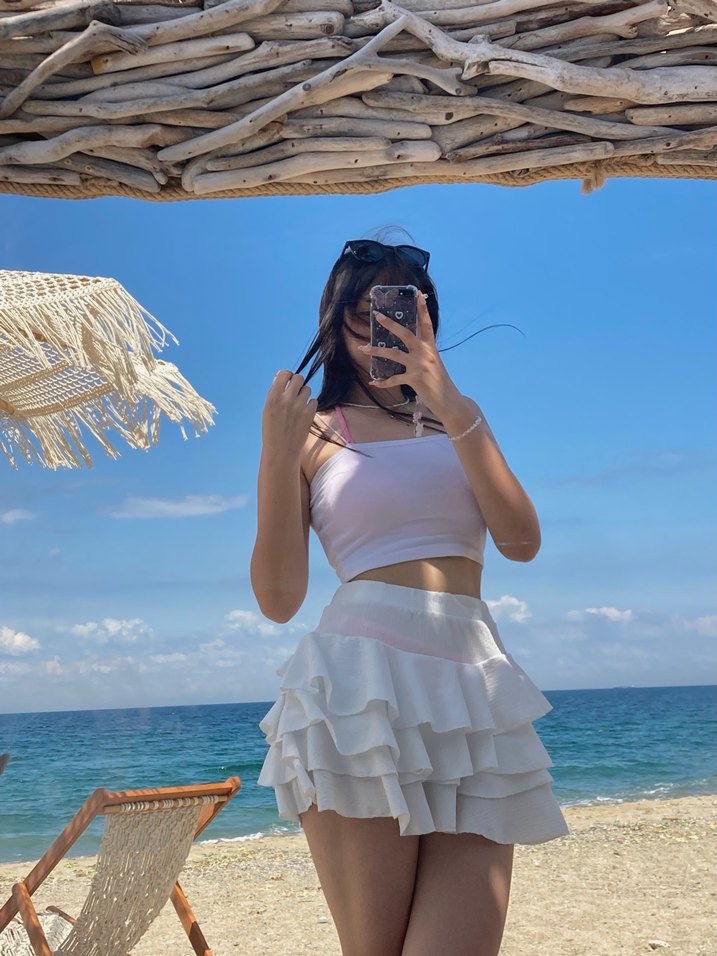 beyaz fırfırlı etek - Görsel 2