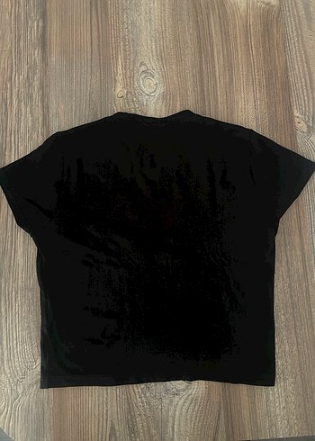 Diğer Kelebek Baskılı Kısa Kollu Crop Tişört