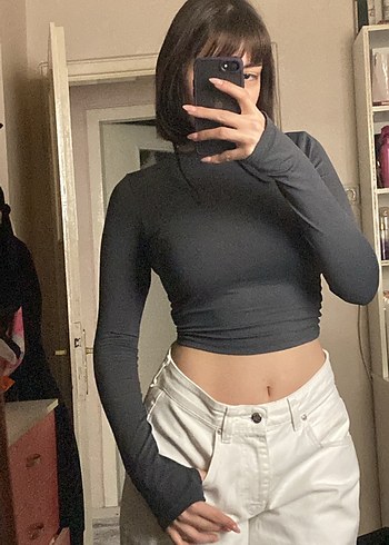 fume uzun kollu parmak geçirmeli body - Görsel 4