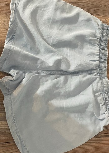 bebek mavisi keten şort - Görsel 2