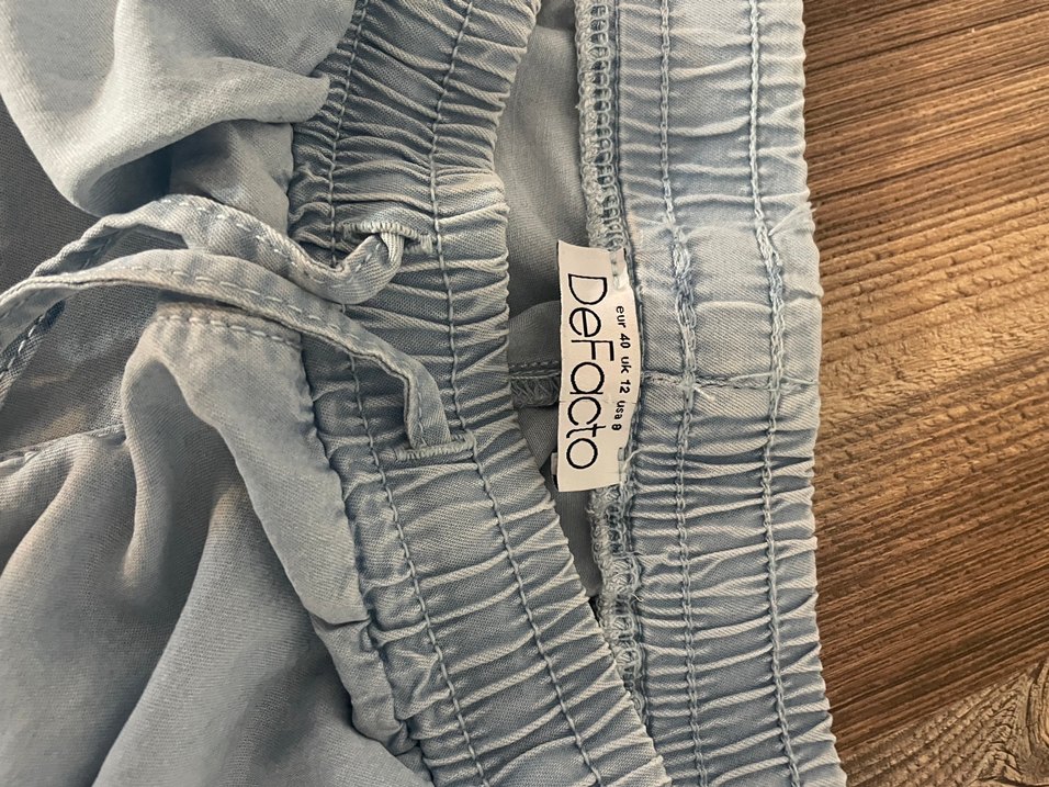 bebek mavisi keten şort - Görsel 3