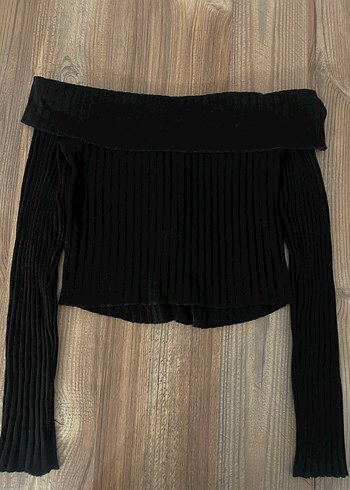 Siyah madonna yaka crop - Görsel 2