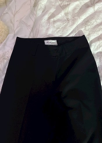 Siyah Uzun Kadın Kumaş Pantolon - Görsel 2