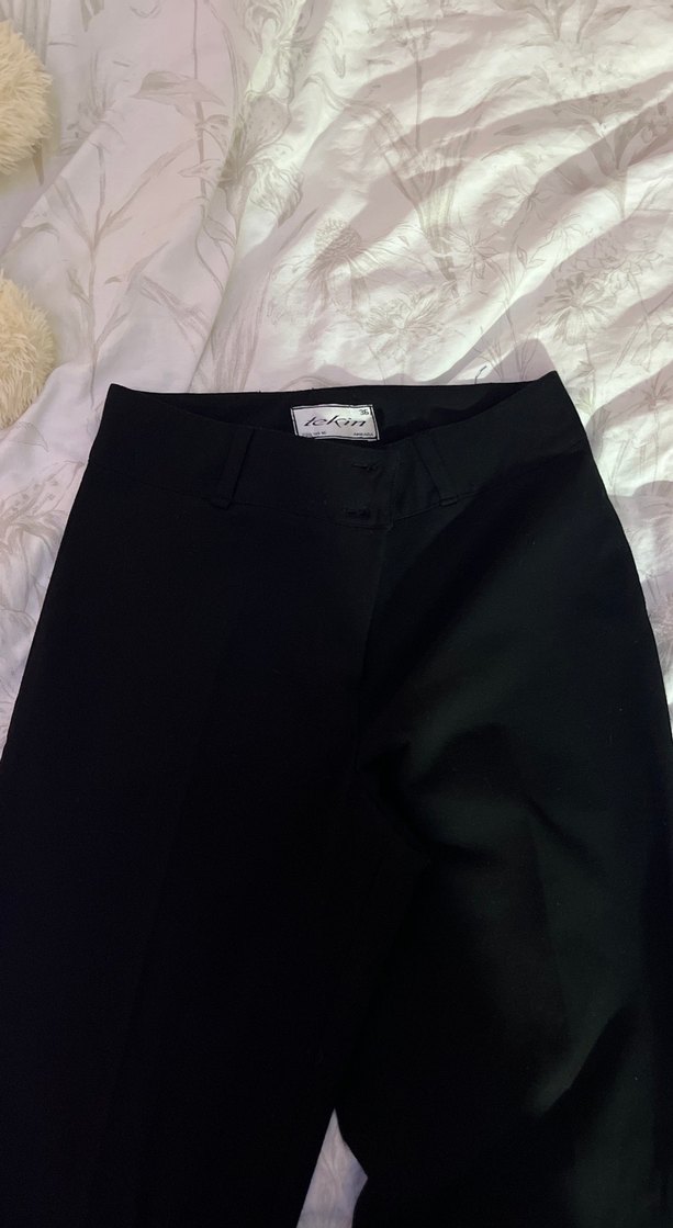 Siyah Uzun Kadın Kumaş Pantolon - Görsel 2