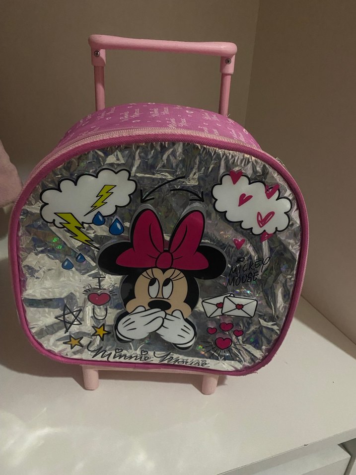 Pembe Minnie Mouse Çekçekli Çocuk Sırt Çantası - Görsel 2