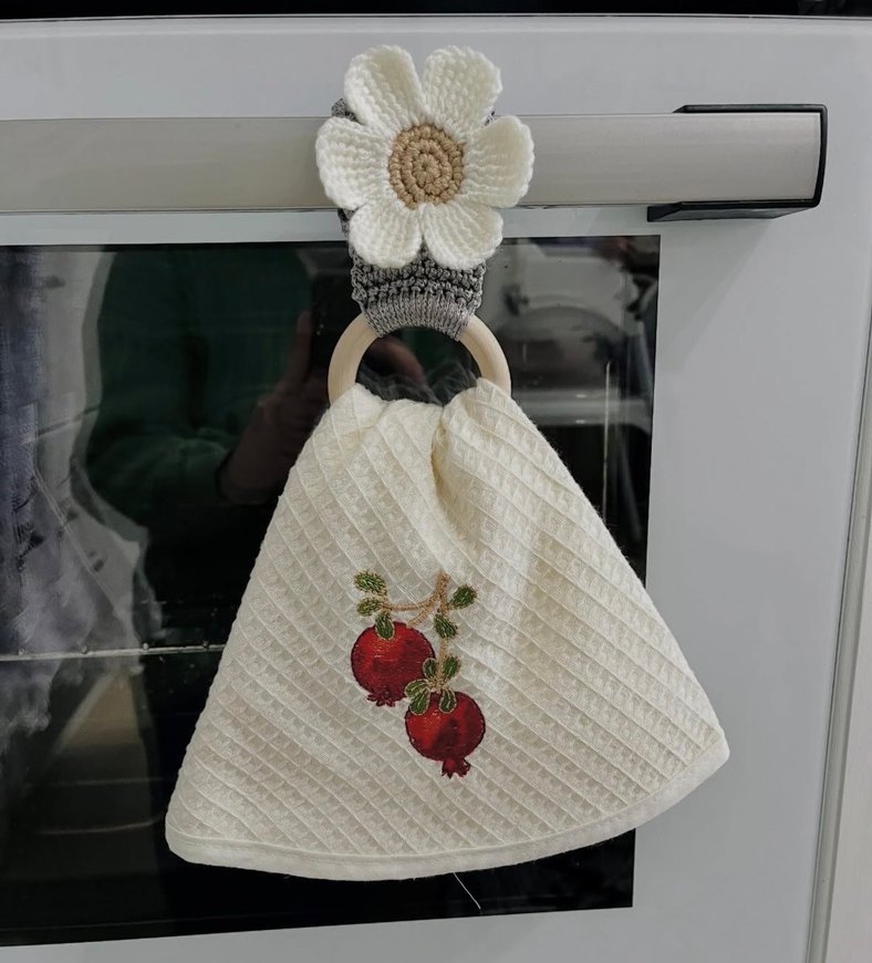 Bohem Meyve Figürlü Ahşap Halka Havlu Askısı - Görsel 2