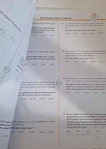 TYT Orijinal Matematik 4 TEST ÇÖZÜLÜ