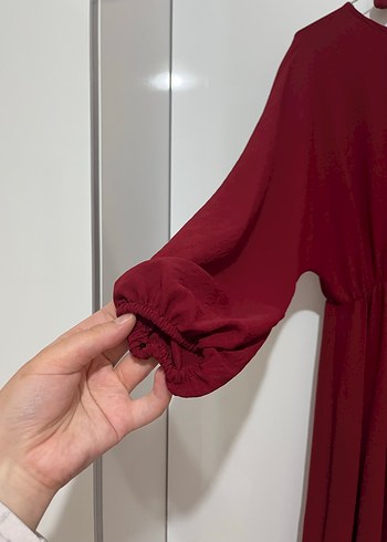 Bordo elbise - Görsel 3