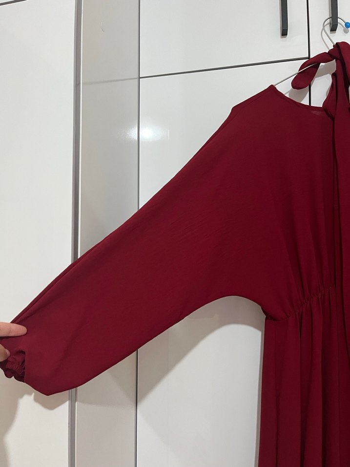 Bordo elbise - Görsel 2