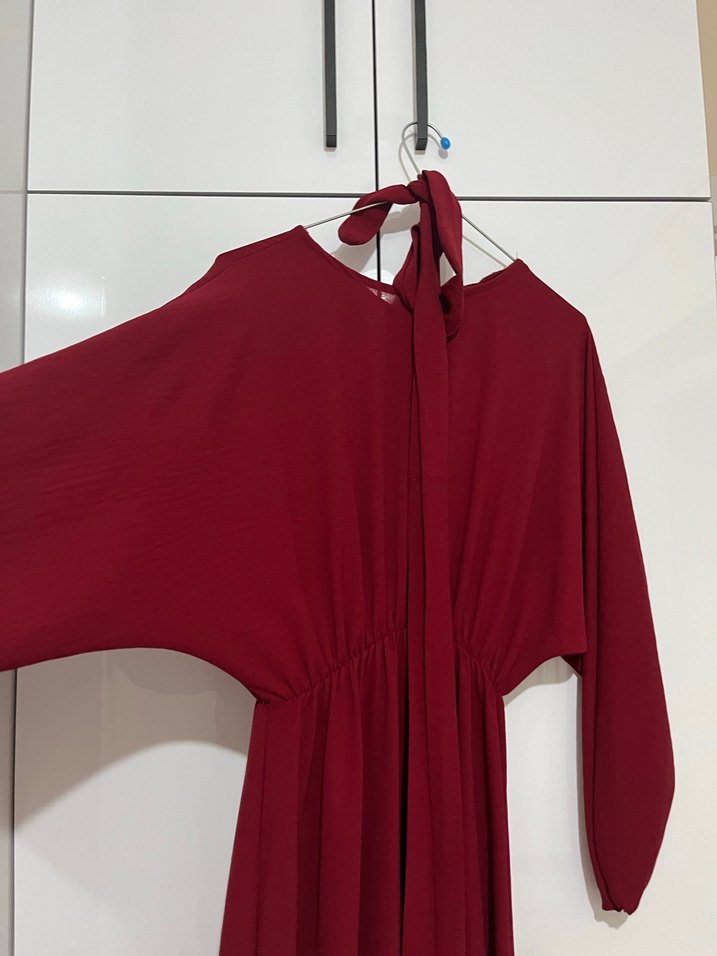 Bordo elbise - Görsel 4