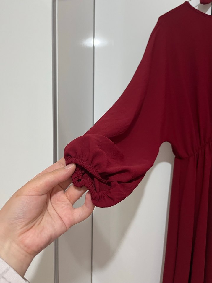 Bordo elbise - Görsel 3