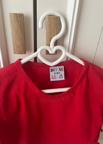 Kız Çocuk Kırmızı Dantelli Uzun Kollu Bluz - Görsel 2