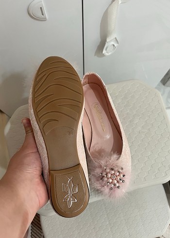 36 Beden Kız Pembe Kürklü Özel Gün Ayakkabısı