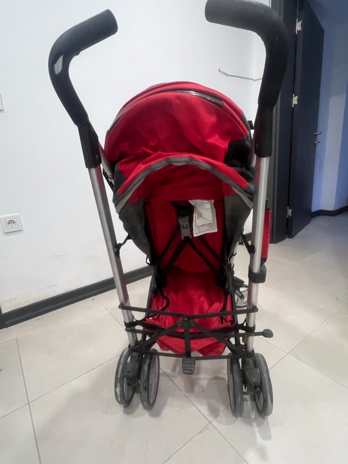 Kırmızı Bebek Arabası, Katlanabilir ve Hafif - Görsel 5
