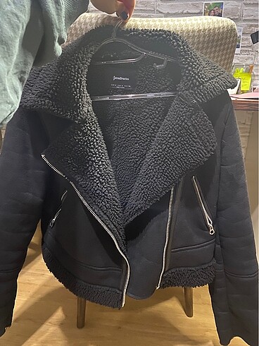 Stradivarius Siyah Mont Biker Ceket