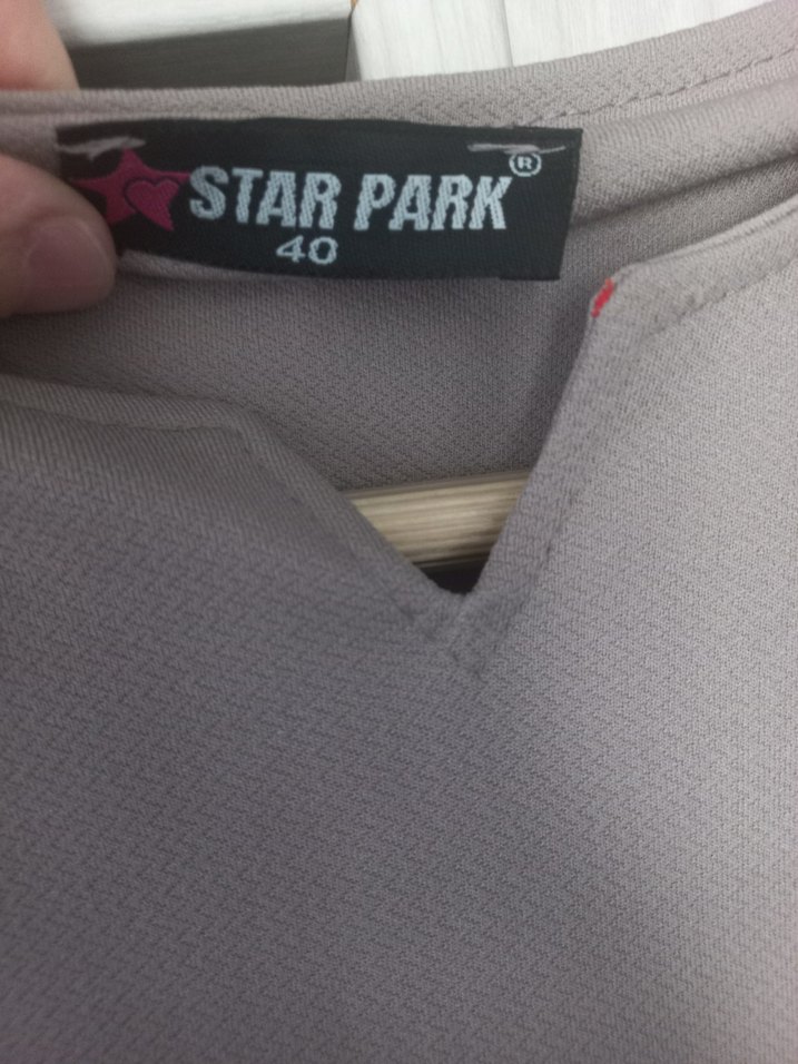 Bej Nakışlı Uzun Salaş Elbise - Görsel 4