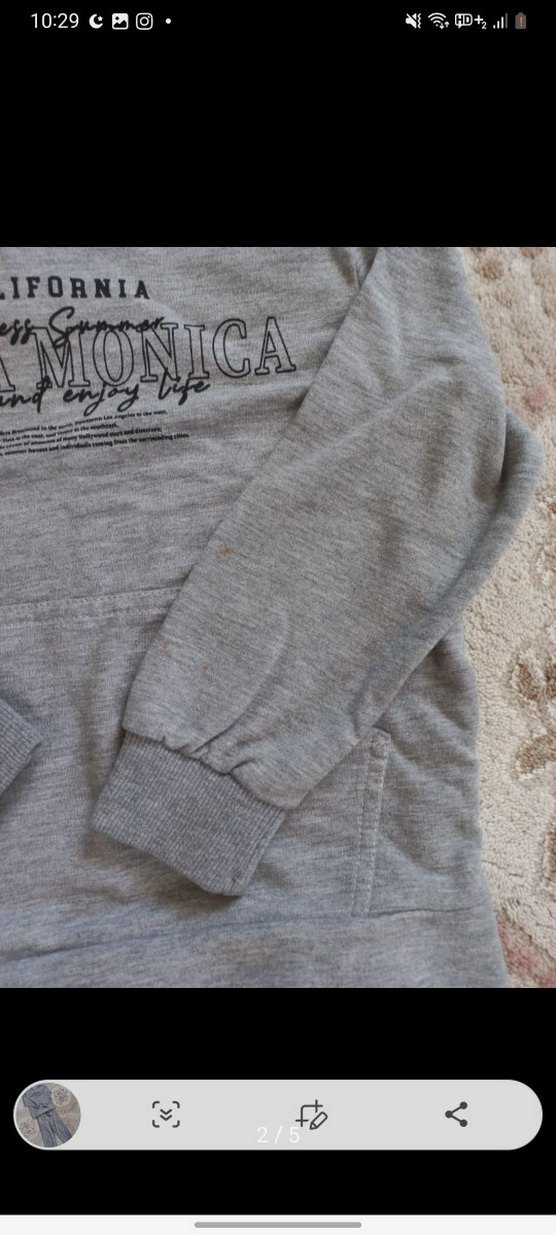 Gri Kapüşonlu Kız Eşofman Takımı - Görsel 5