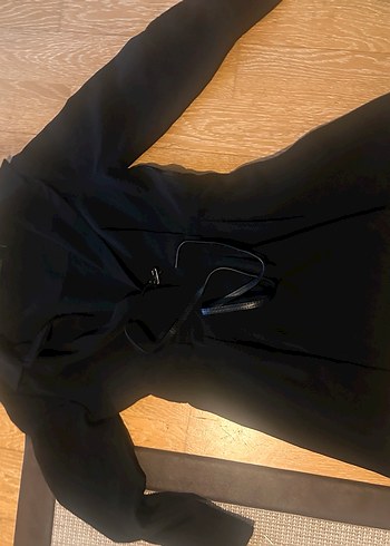 Zara siyah kemerli mini elbise şık kumaş