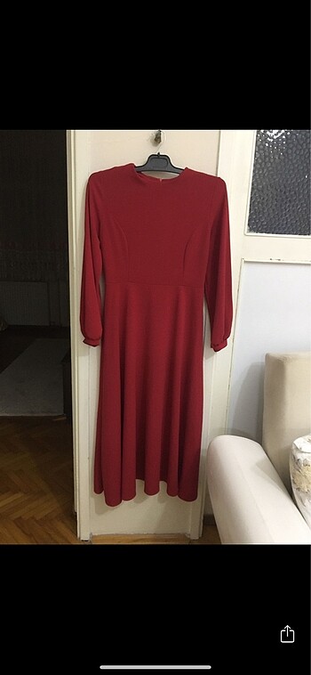 Bordo tesettür elbise