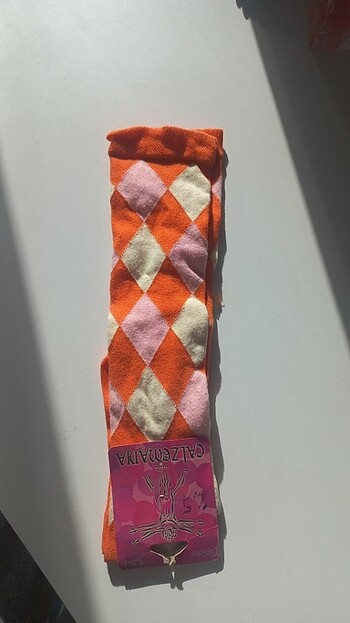 Accessorize Diz üstü turuncu çorap