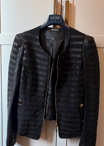 İtalyan Roberto Della Croce Marka Siyah Deri Kadın Ceketi - Görsel 2