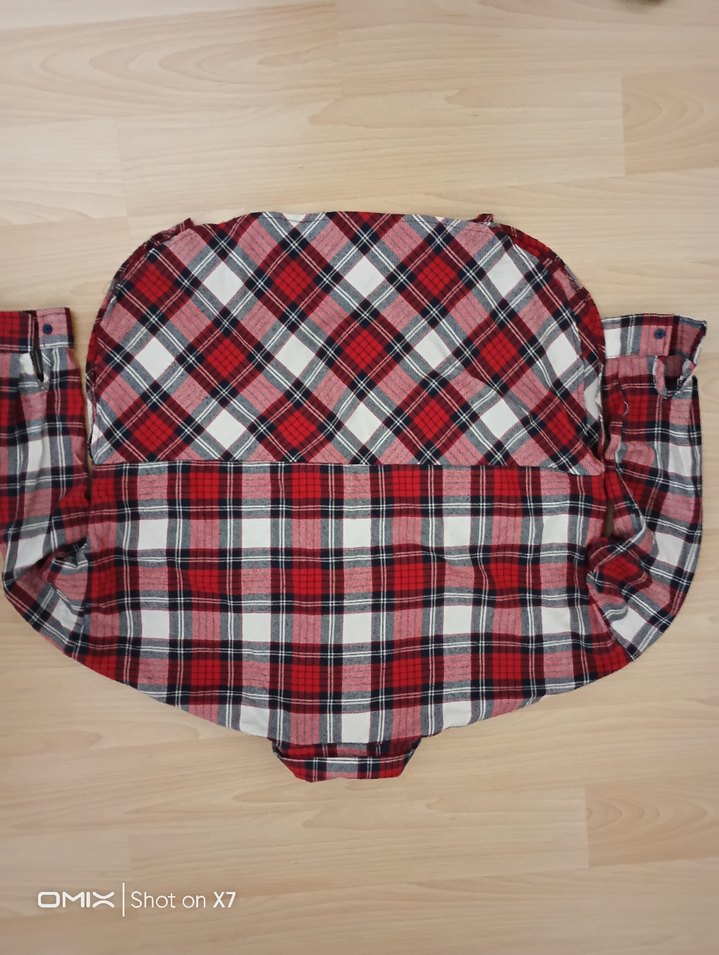 Düğmeli Kırmızı Pamuklu Kadın Gömlek - Görsel 2