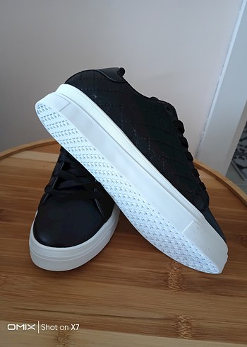 Siyah Stiletto Topuklu Kadın Spor Ayakkabı - Görsel 4