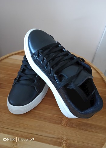 Siyah Stiletto Topuklu Kadın Spor Ayakkabı - Görsel 3