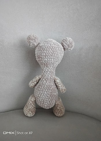 Gri Peluş Oyuncak Sevimli Figür - Görsel 5