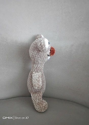 Gri Peluş Oyuncak Sevimli Figür - Görsel 4